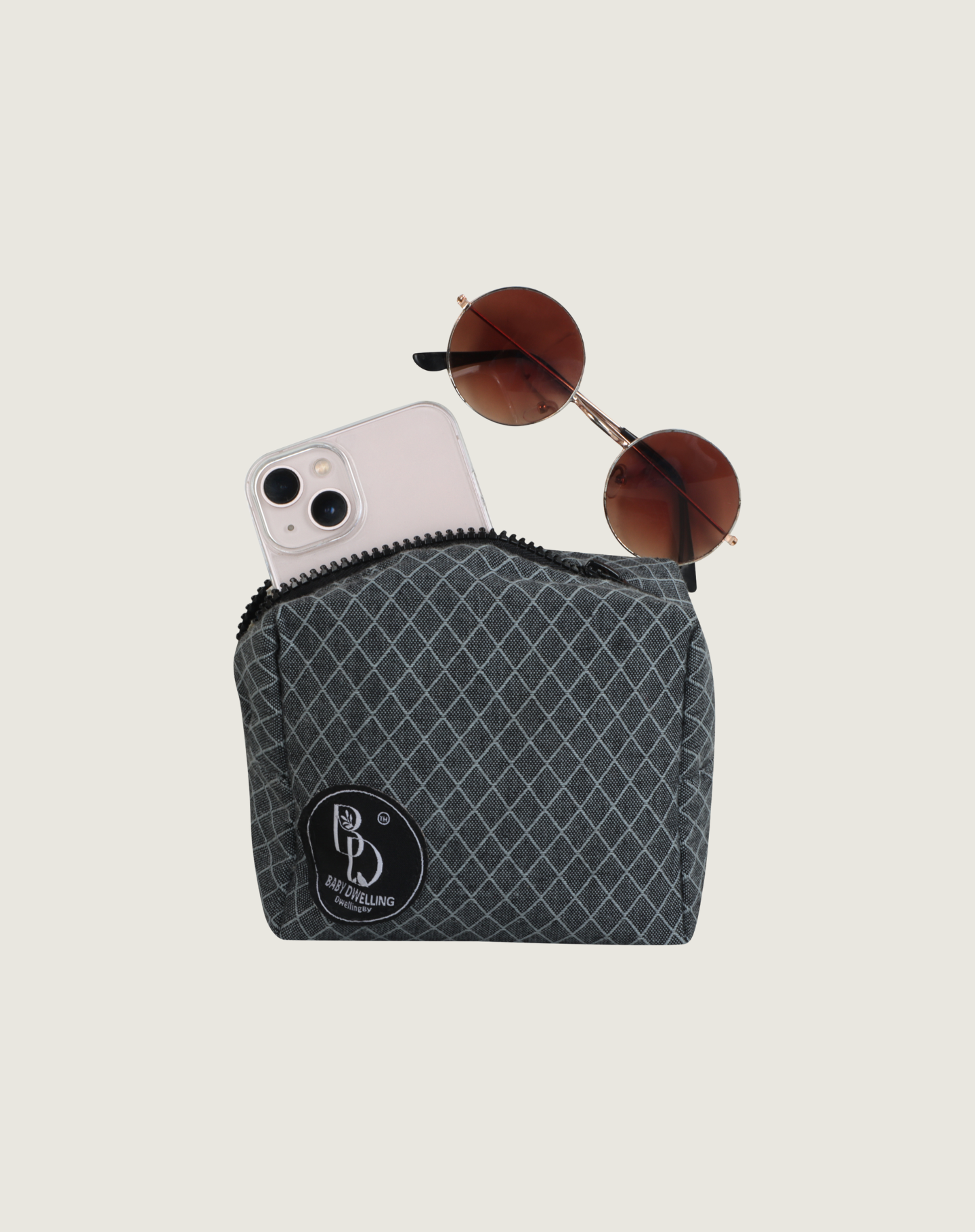 Haven Pouch Dark Grey Diamond