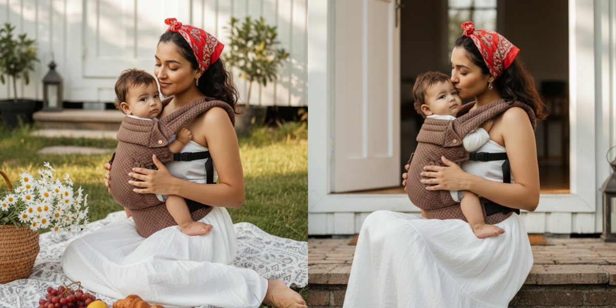 Parent wearing the Boundless Baby Carrier